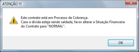 Baixa na conta - Processo de cobrança