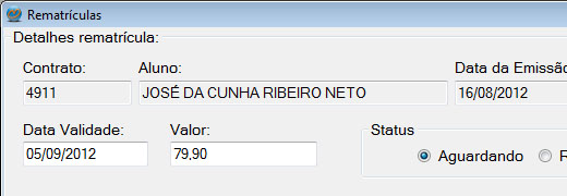 Gerenciar Propostas de Rematrícula