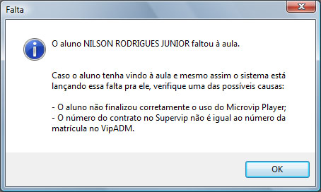 Lançamento - falta