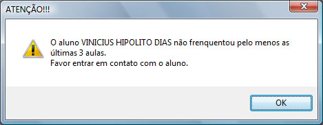 Lançamento - Faltas consecutivas