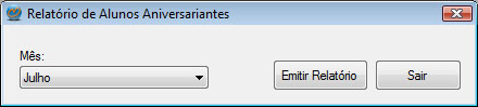 Relatório de Alunos Aniversariantes