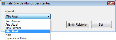 Emitir relatório de alunos desistentes