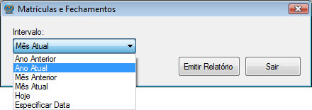 Emitir relatório de matrículas e fechamentos