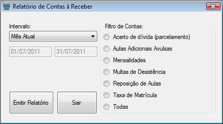 Relatório de Contas à Receber