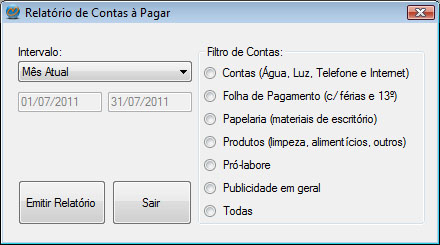 Relatório de Contas à Pagar